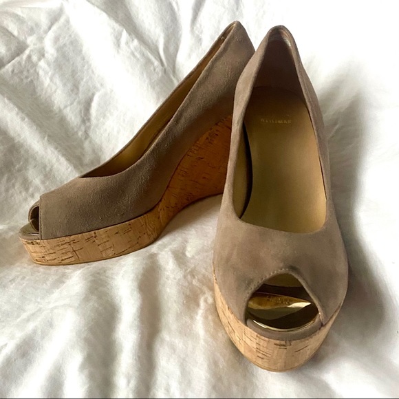 Stuart Weitzman cork wedge peep toe pump - Picture 2 of 8